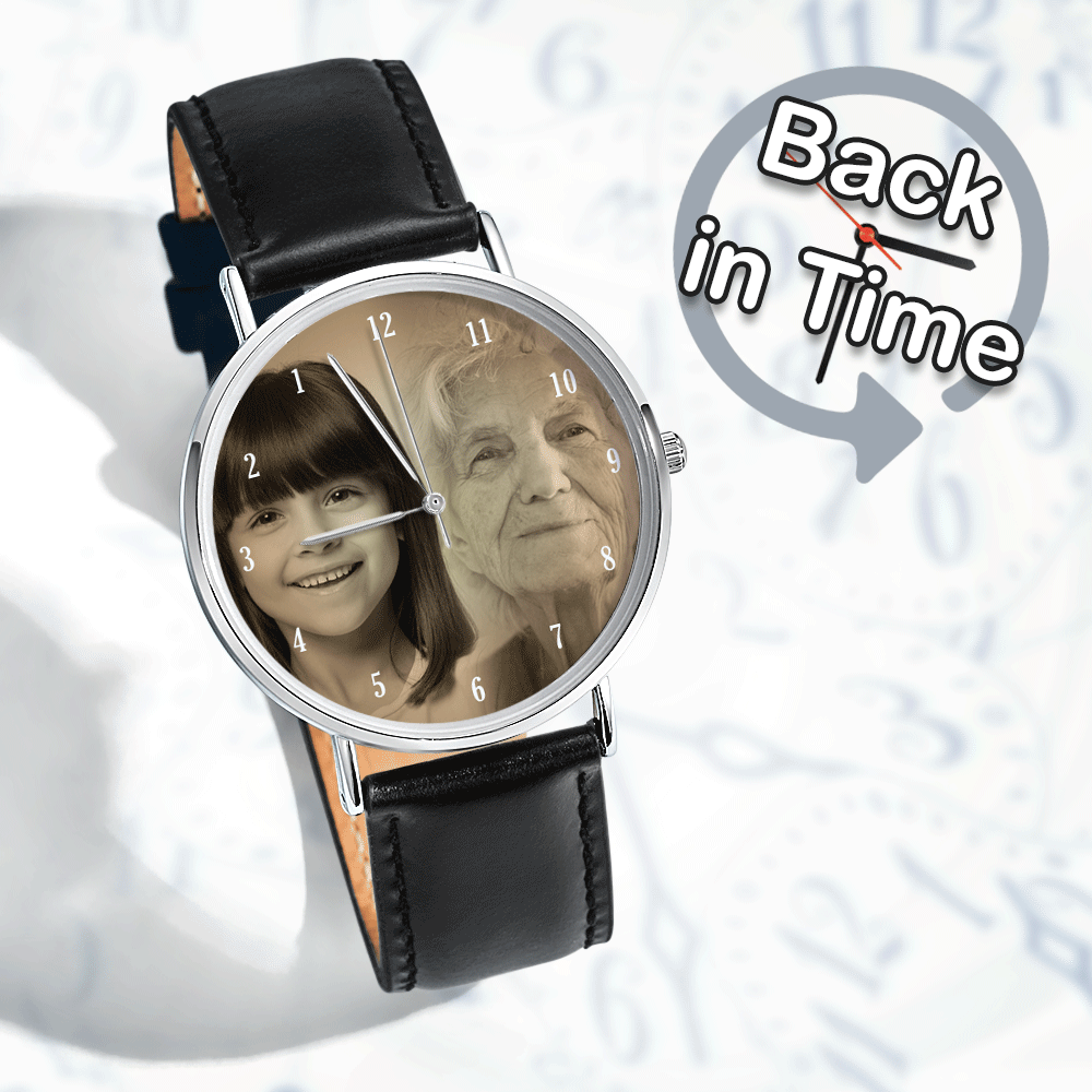 Custom Photo Watch Backward Watch - The Past Memories - 
