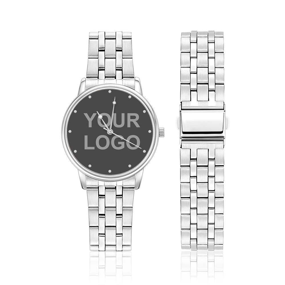 Business Gift - Unisex Engraved Alloy Bracelet Photo Watch 40mm