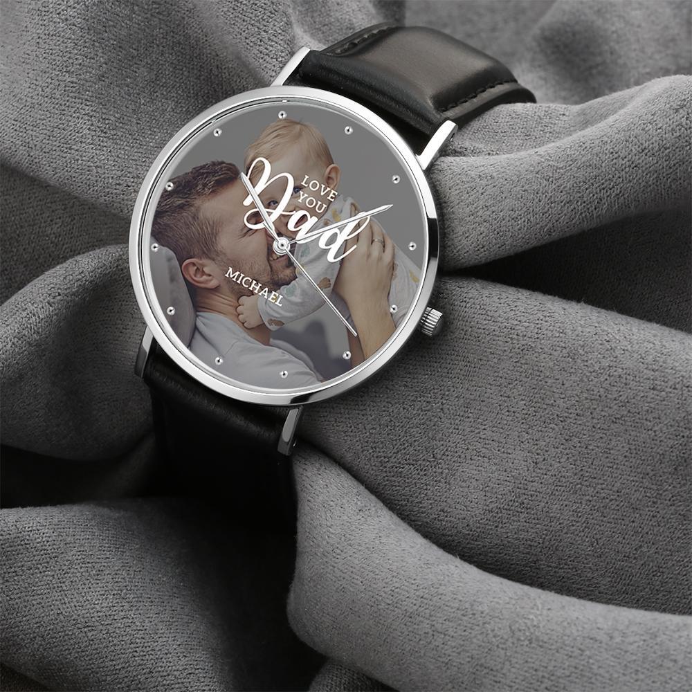 Personalized Love you Dad Photo Watch Father's Day Gift 40mm - soufeelmy