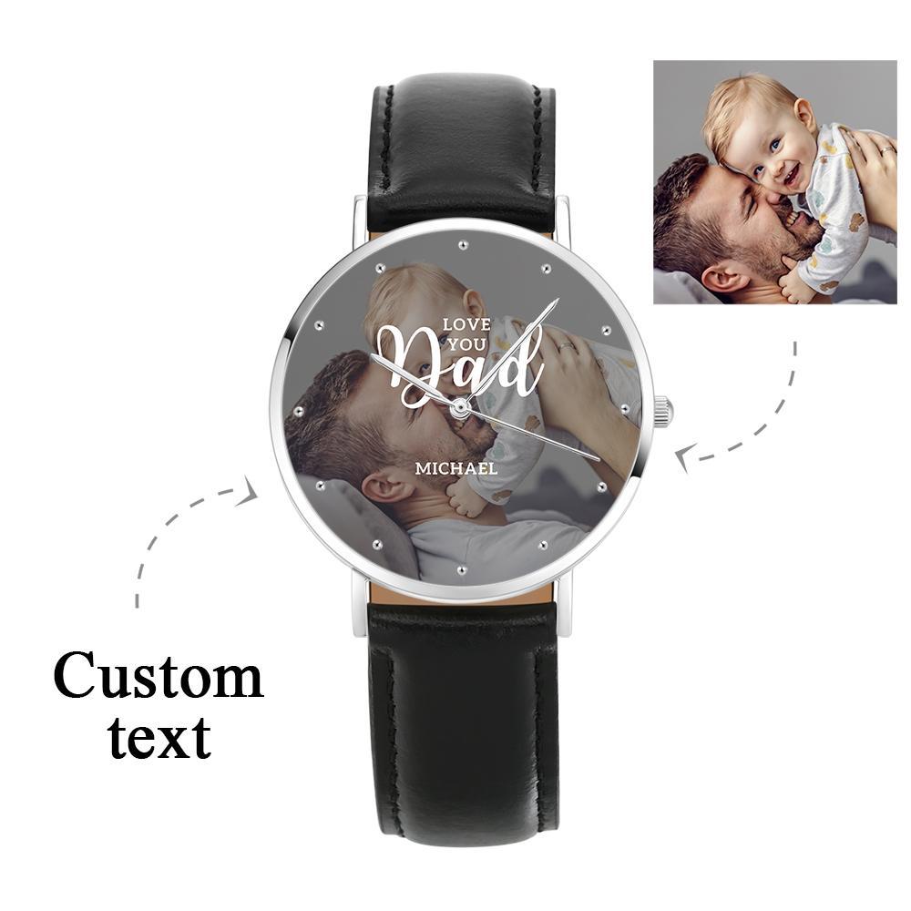 Personalized Love you Dad Photo Watch Father's Day Gift 40mm - soufeelmy