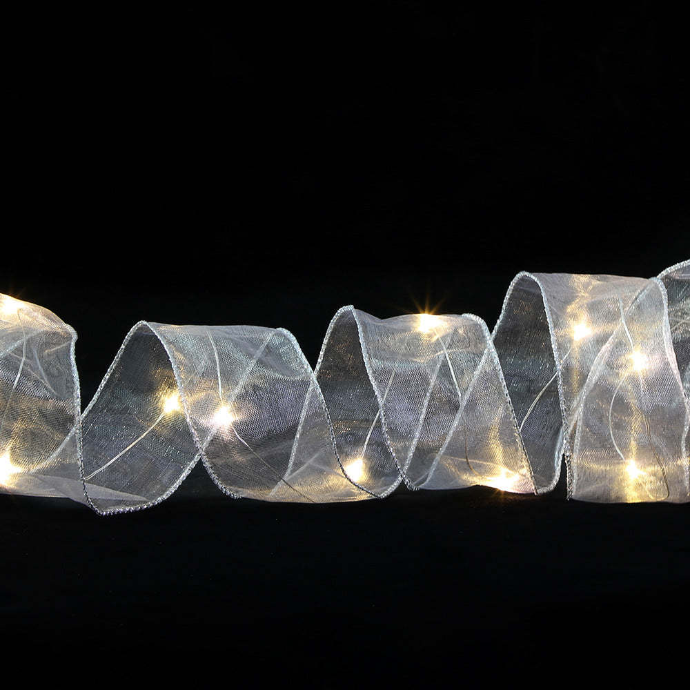 Christmas Ribbon Lights Copper Wire Ribbon Bows Lights for Holiday Party Decoration - soufeelmy