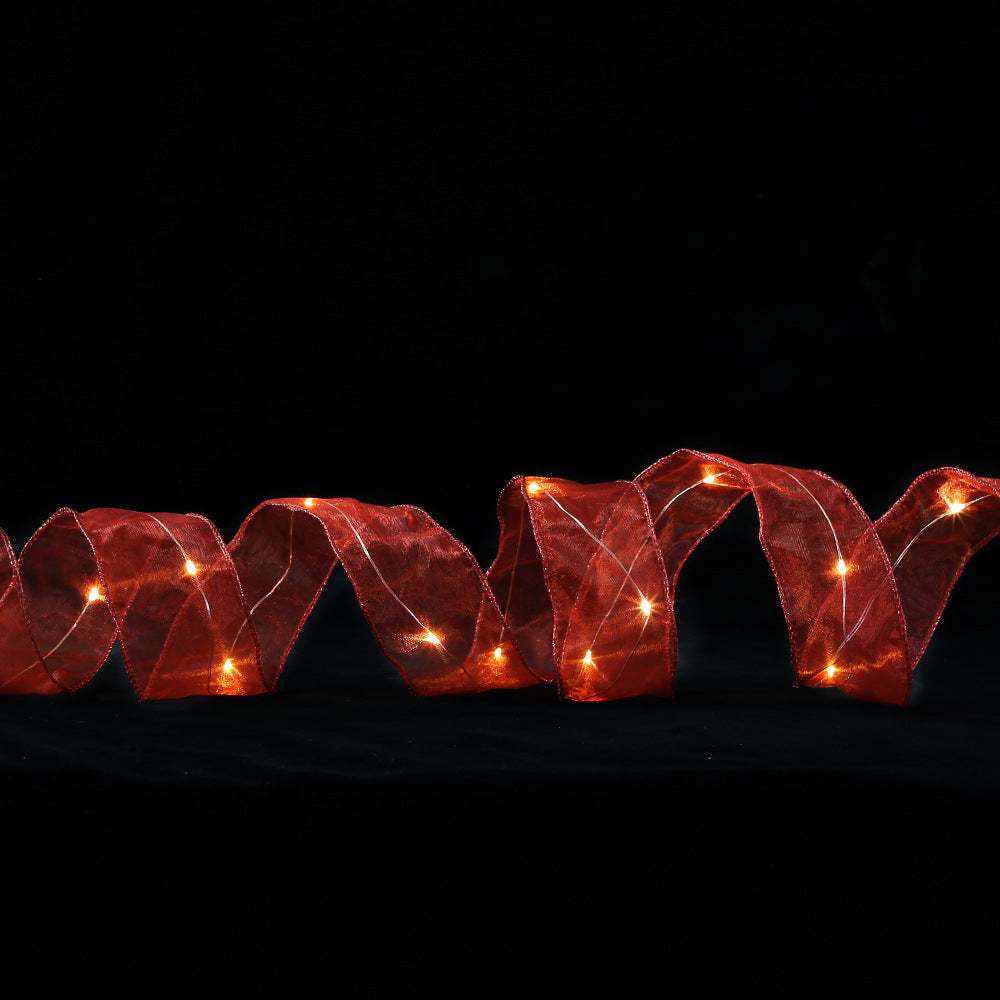 Christmas Ribbon Lights Copper Wire Ribbon Bows Lights for Holiday Party Decoration - soufeelmy