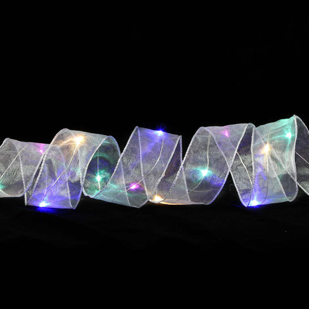 Christmas Ribbon Lights Copper Wire Ribbon Bows Lights for Holiday Party Decoration - soufeelmy