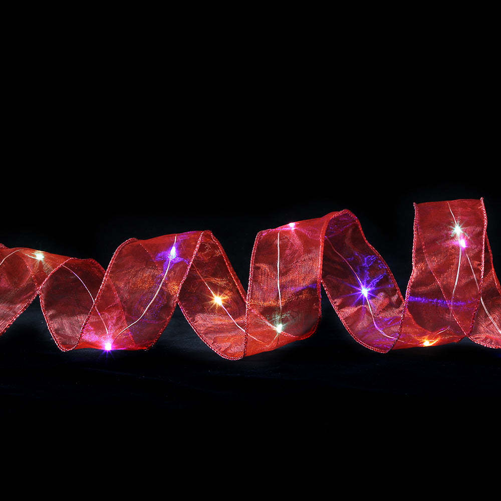 Christmas Ribbon Lights Copper Wire Ribbon Bows Lights for Holiday Party Decoration - soufeelmy