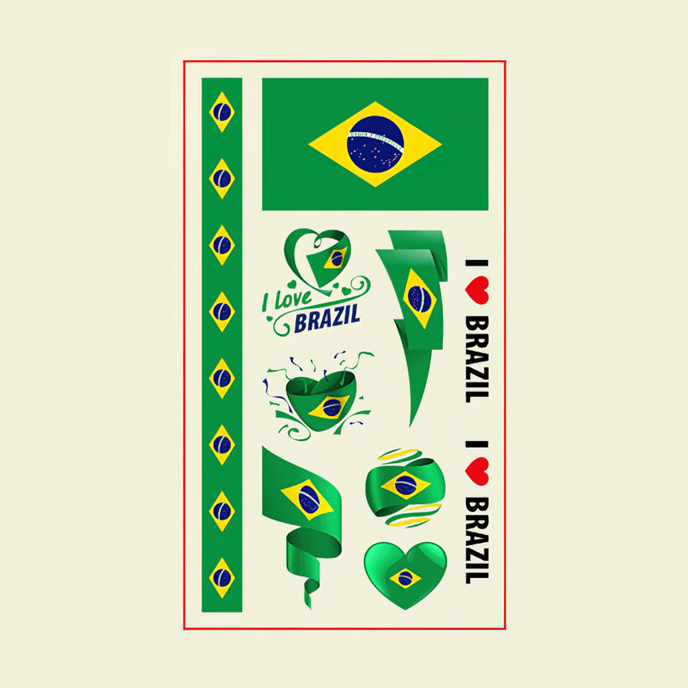 Flag Tattoo Stickers World Cup Soccer Match Party Gifts-Brazil - soufeelmy