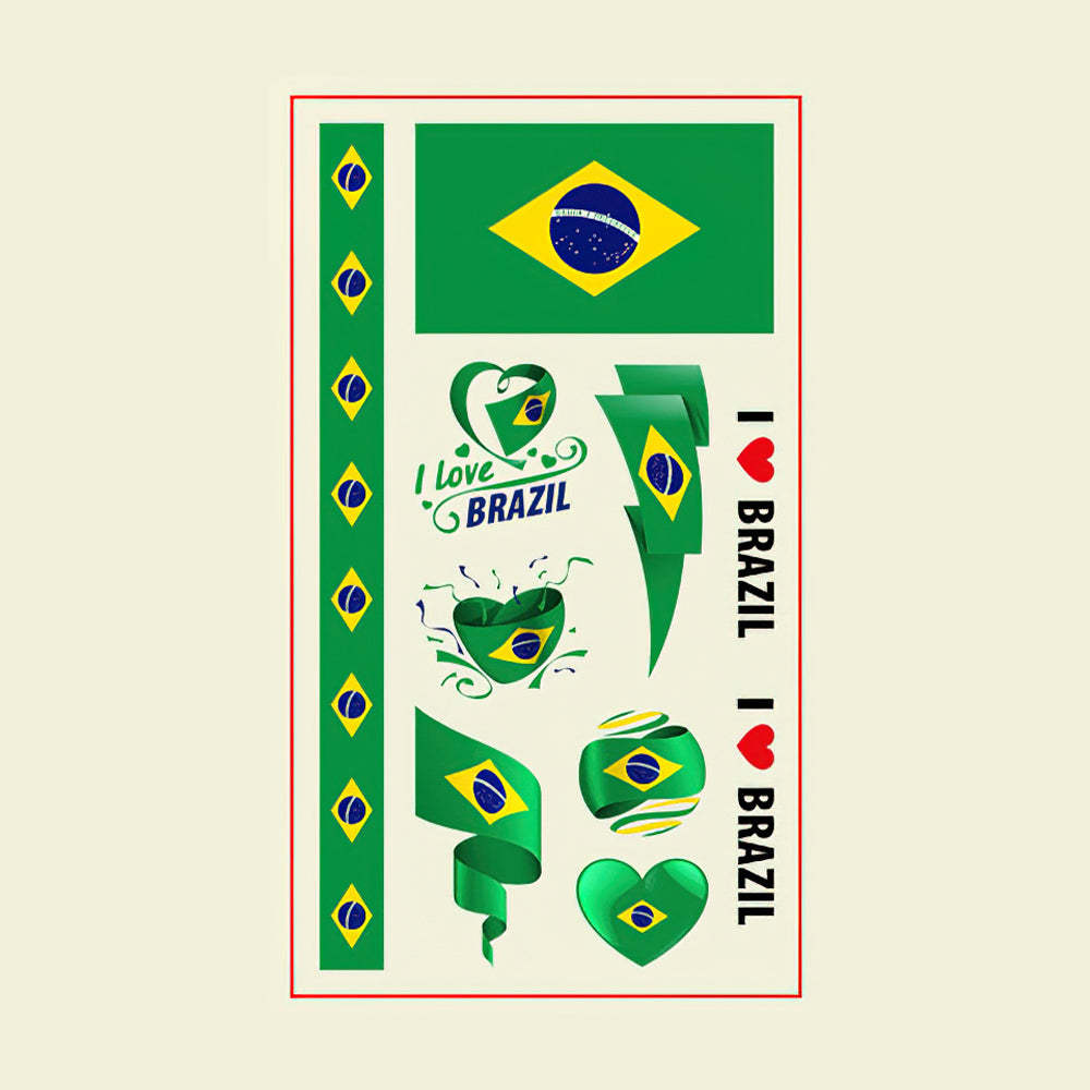 Flag Tattoo Stickers World Cup Soccer Match Party Gifts-Brazil - soufeelmy