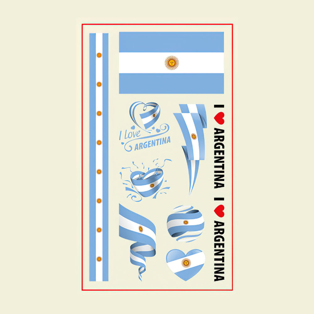 Flag Tattoo Stickers World Cup Soccer Match Party Gifts-Argentina - soufeelmy