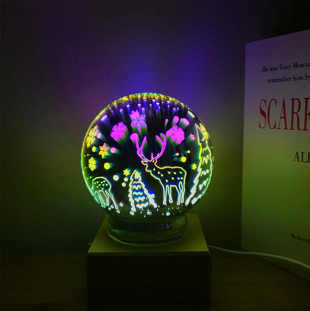 3D Firework Night Light Projector Lamp Magic Crystal Glass Ball Light - soufeelmy