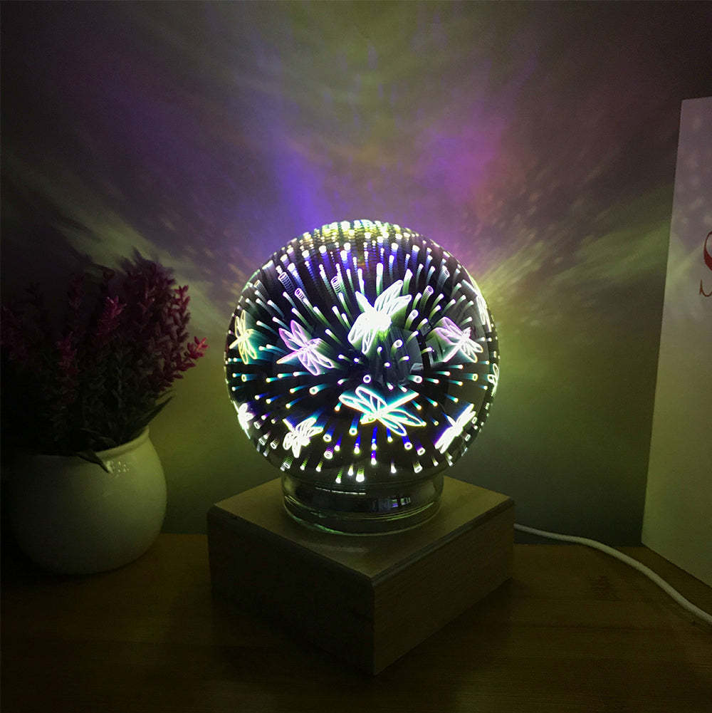 3D Firework Night Light Projector Lamp Magic Crystal Glass Ball Light - soufeelmy