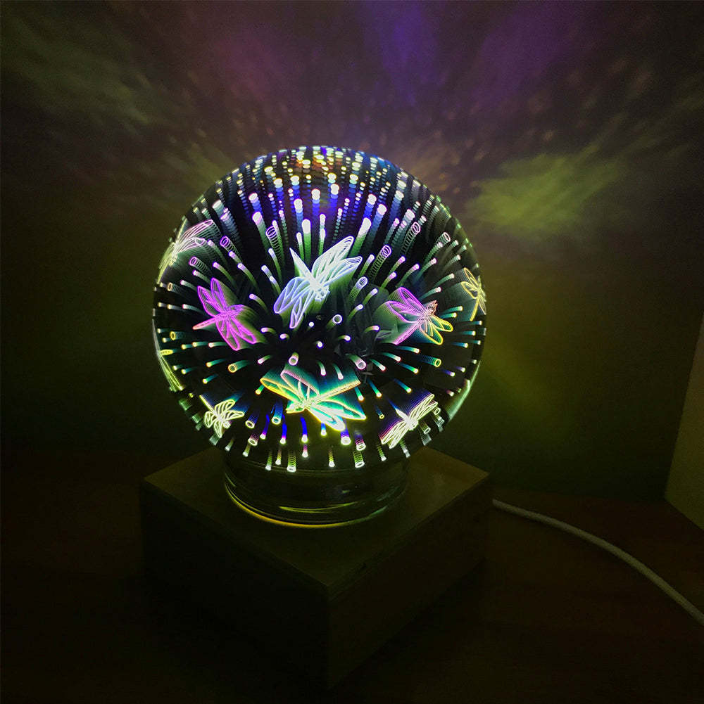 3D Firework Night Light Projector Lamp Magic Crystal Glass Ball Light - soufeelmy