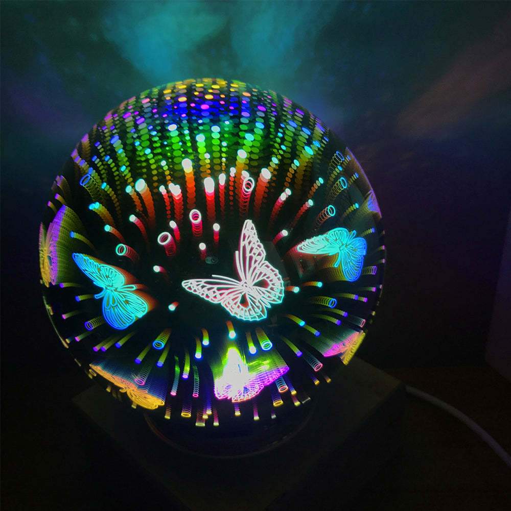 3D Firework Night Light Projector Lamp Magic Crystal Glass Ball Light - soufeelmy