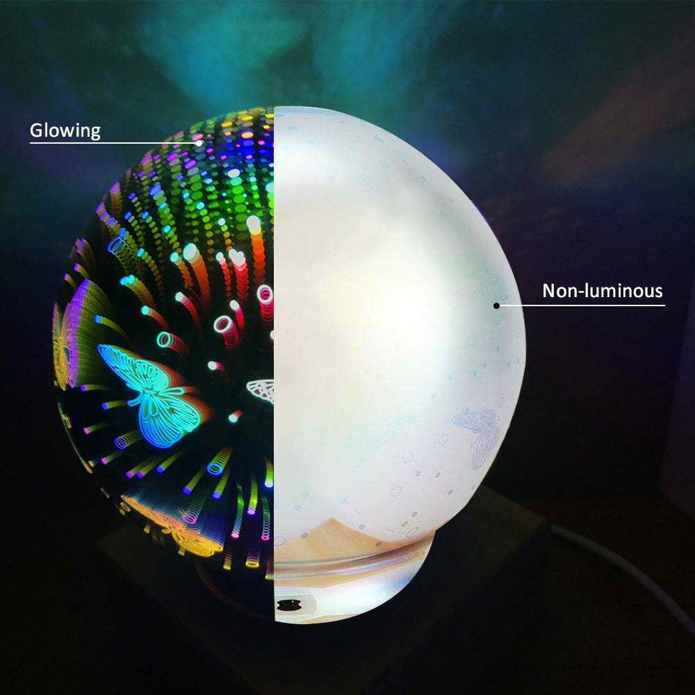 3D Firework Night Light Projector Lamp Magic Crystal Glass Ball Light - soufeelmy