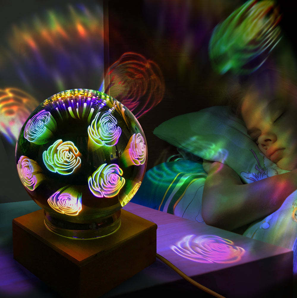 3D Firework Night Light Projector Lamp Magic Crystal Glass Ball Light - soufeelmy