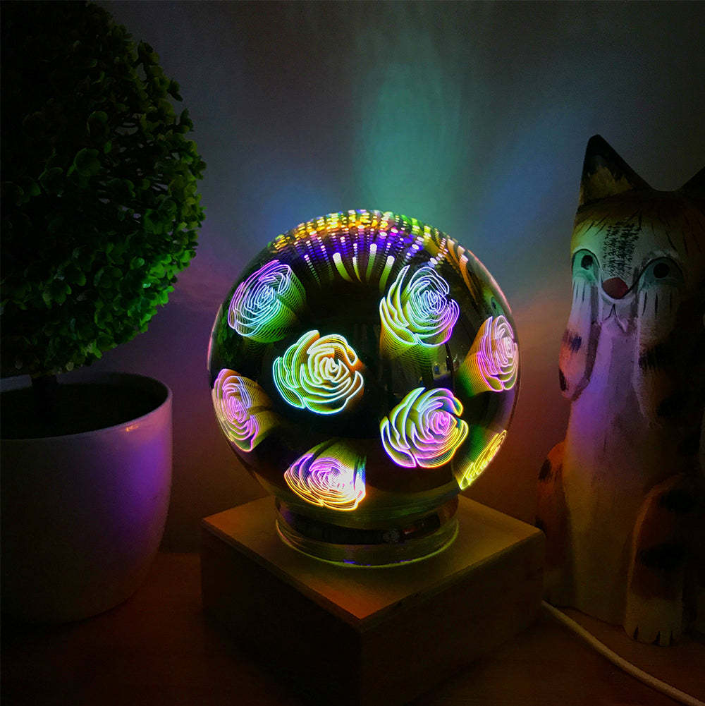 3D Firework Night Light Projector Lamp Magic Crystal Glass Ball Light - soufeelmy