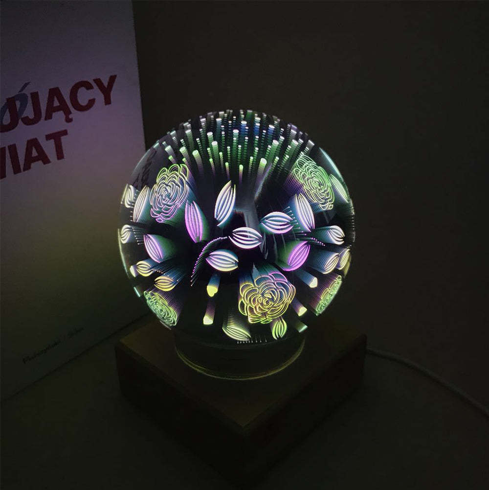 3D Firework Night Light Projector Lamp Magic Crystal Glass Ball Light - soufeelmy