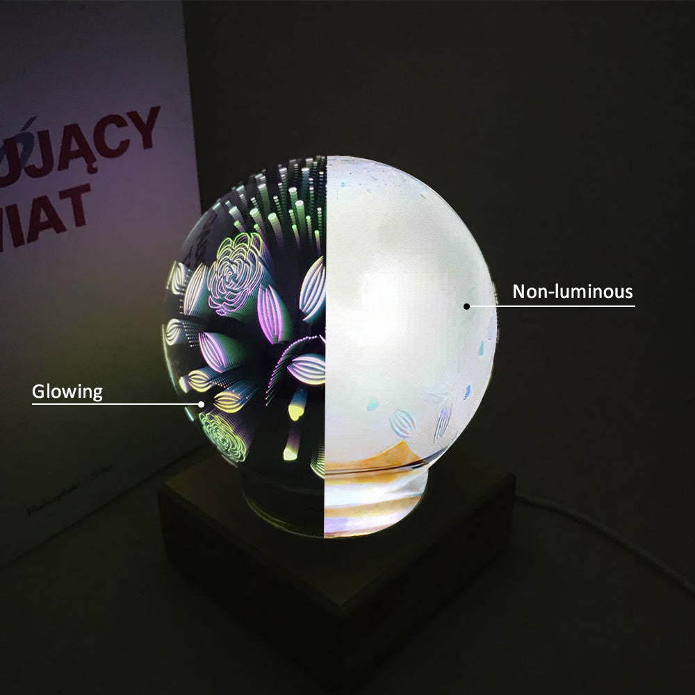 3D Firework Night Light Projector Lamp Magic Crystal Glass Ball Light - soufeelmy