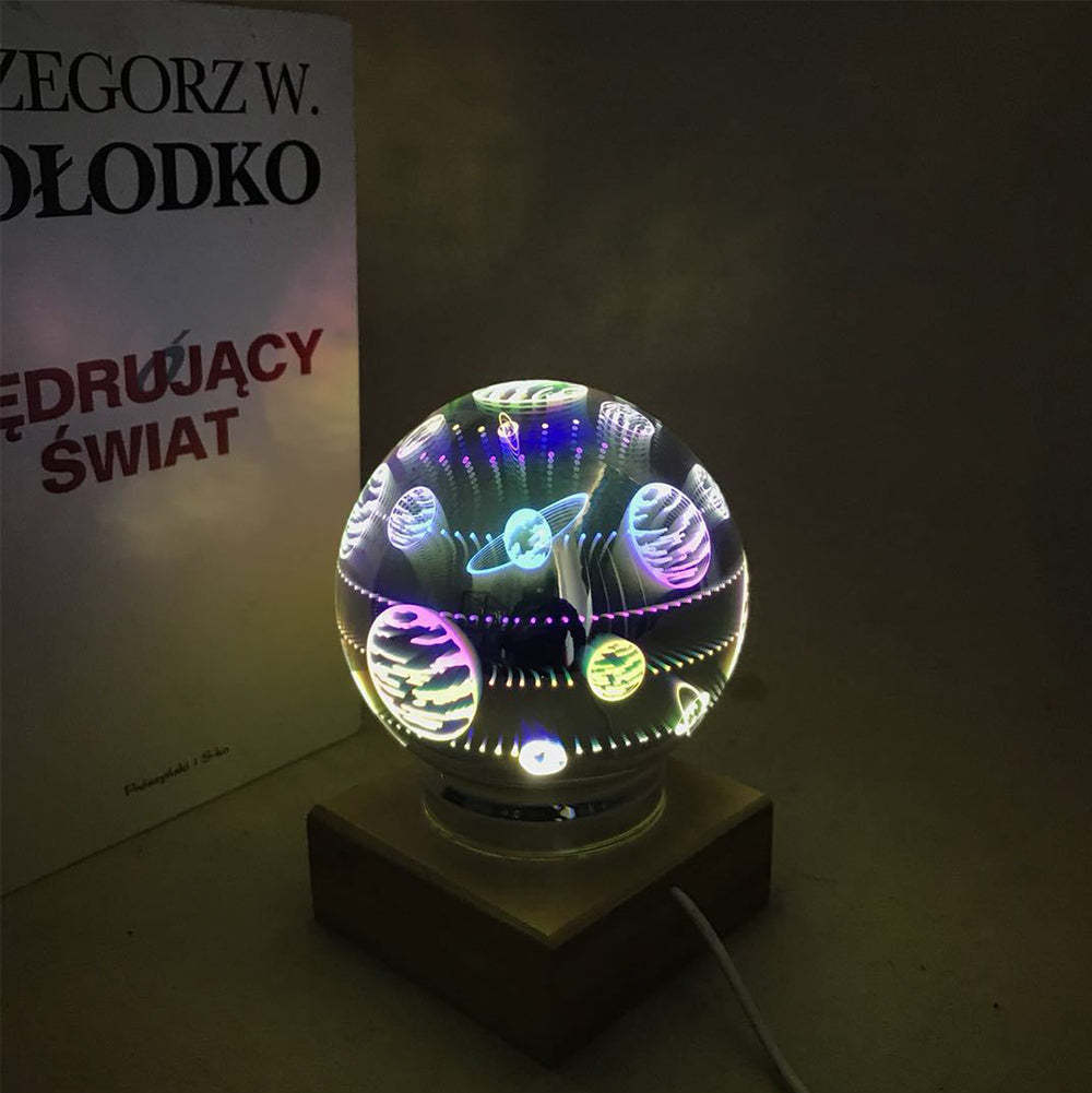 3D Firework Night Light Projector Lamp Magic Crystal Glass Ball Light - soufeelmy