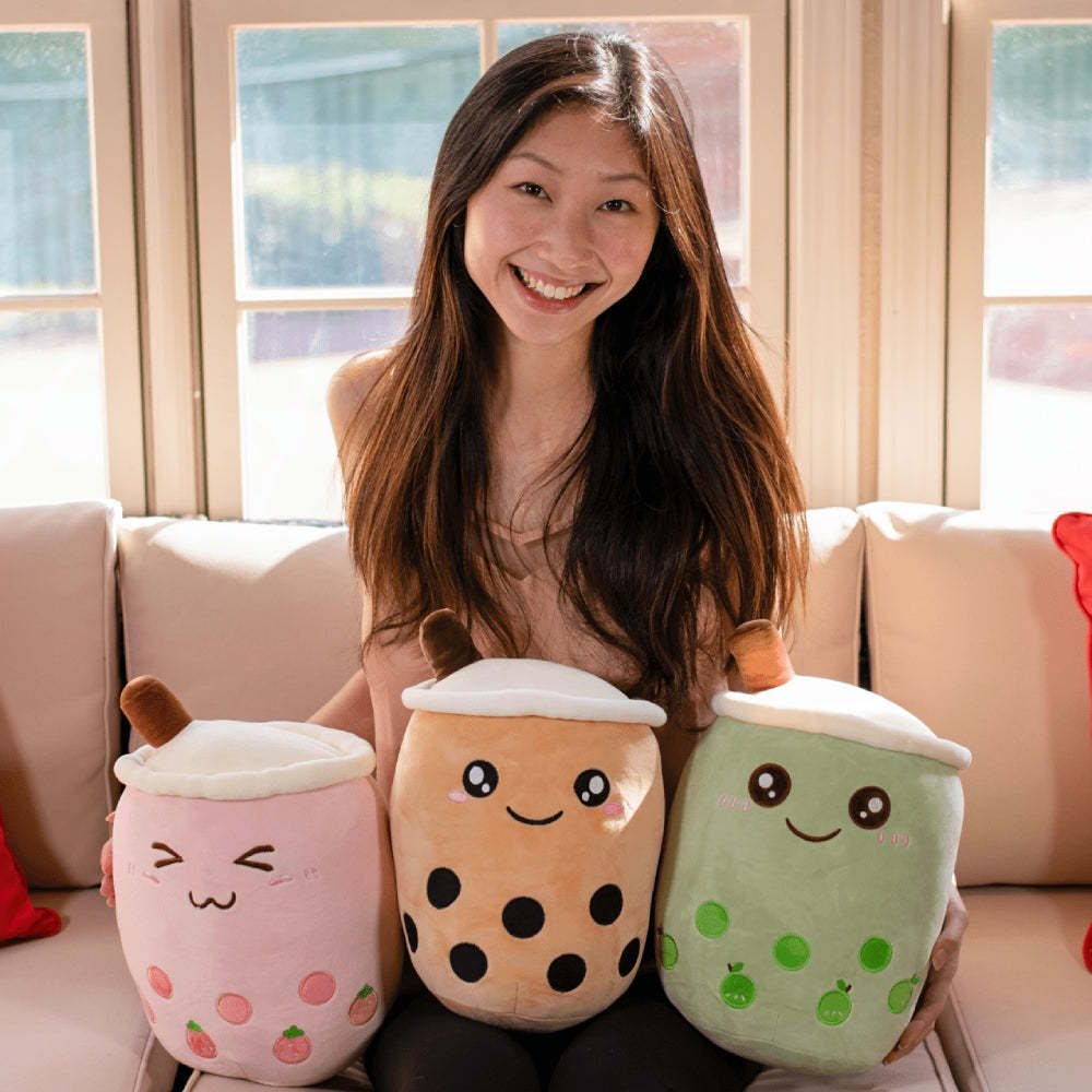 Boba Plush Bubble Tea Plushies Cute Stuffed Milk Tea Cartoon Animal Toy Gifts for Kids Bubble Tea Boba Lovers - soufeelmy