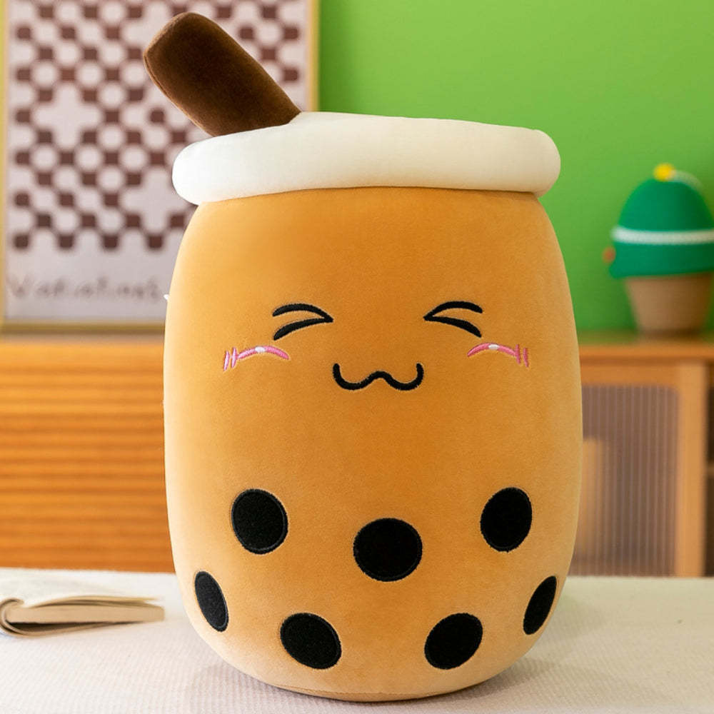 Boba Plush Bubble Tea Plushies Cute Stuffed Milk Tea Cartoon Animal Toy Gifts for Kids Bubble Tea Boba Lovers - soufeelmy
