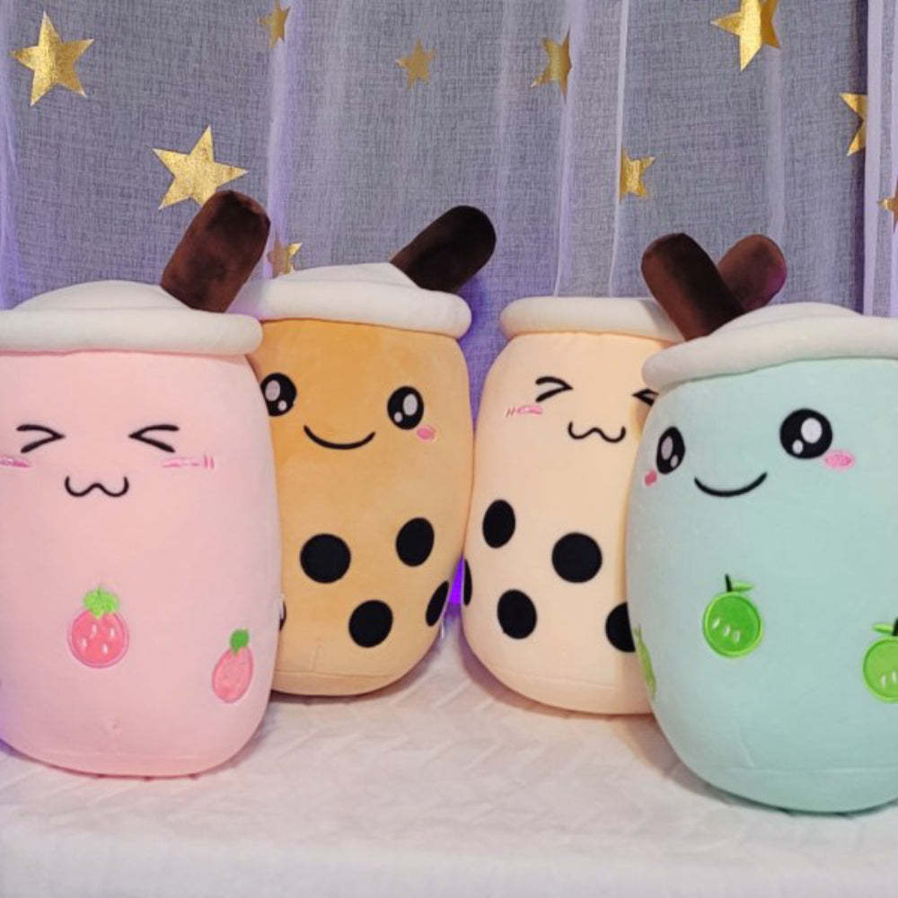 Boba Plush Bubble Tea Plushies Cute Stuffed Milk Tea Cartoon Animal Toy Gifts for Kids Bubble Tea Boba Lovers - soufeelmy