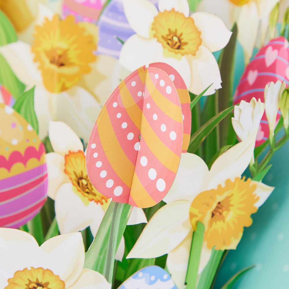 Easter Egg Flower Bouquet 3D Pop Up Greeting Card - soufeelmy