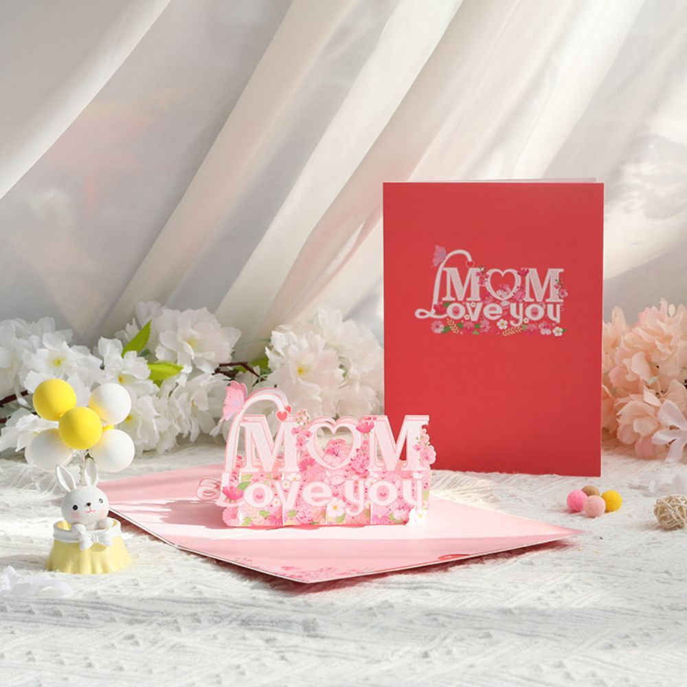 Love You Mom 3D Pop Up Greeting Card for Mother's Day - soufeelmy