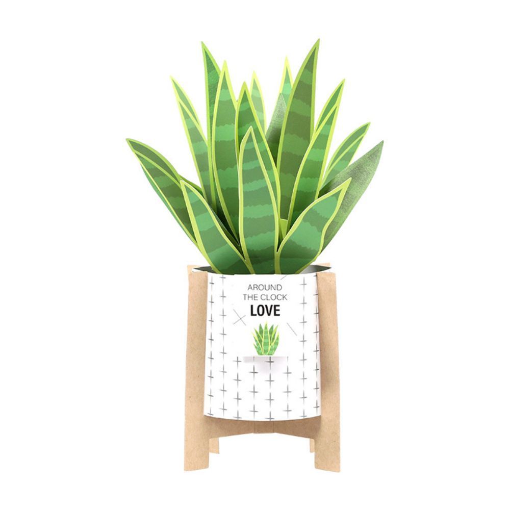 Tiger Piran Potted Plant 3D Pop Up Greeting Card - soufeelmy