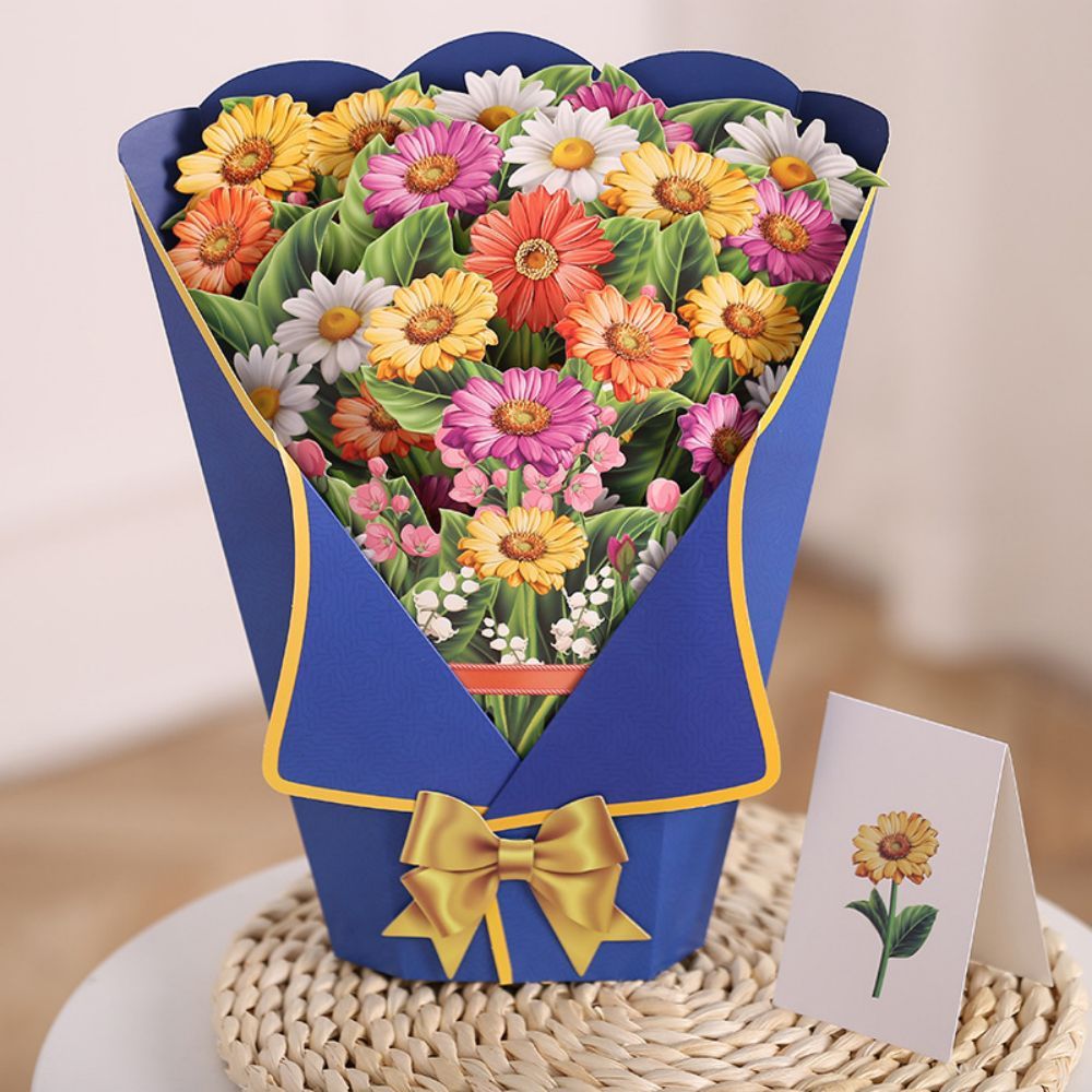 Little Daisy 3D Pop Up Greeting Card Flower Bouquet Pop Up Card - soufeelmy