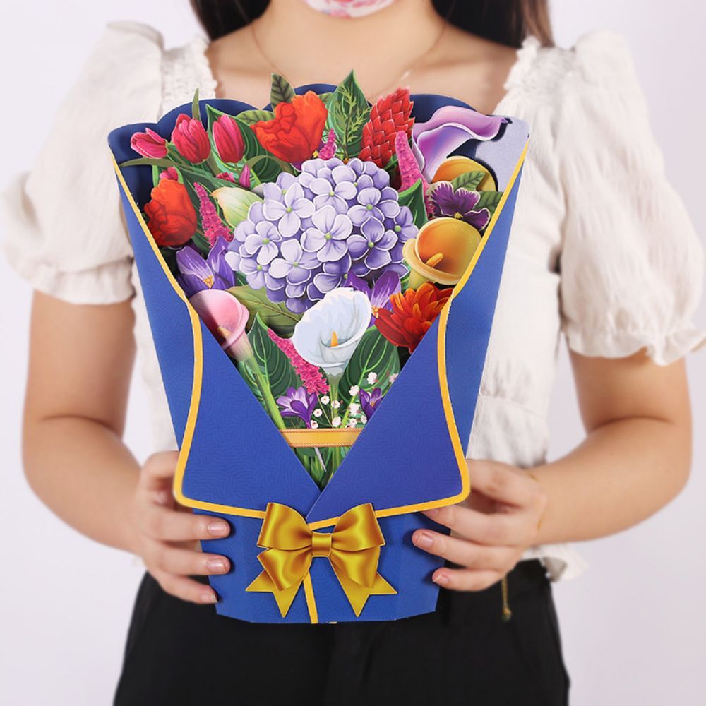 Hydrangea Ball 3D Pop Up Greeting Card Flower Bouquet Pop Up Card - soufeelmy