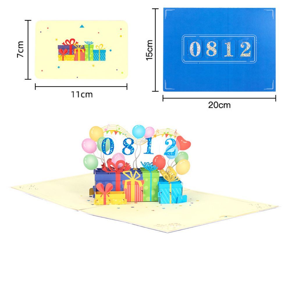 DIY Number Gift Box 3D Pop Up Greeting Card Birthday Gift Commemorative Gift - soufeelmy