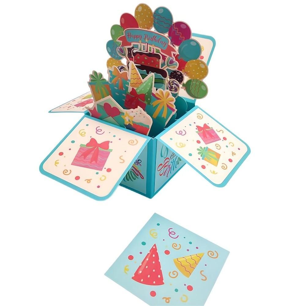 Birthday Pop Up Box Card Birthday Balloons 3D Pop Up Greeting Card - soufeelmy