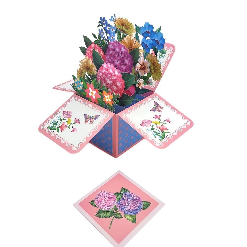 Hydrangea Pop Up Box Card Flower 3D Pop Up Greeting Card - soufeelmy