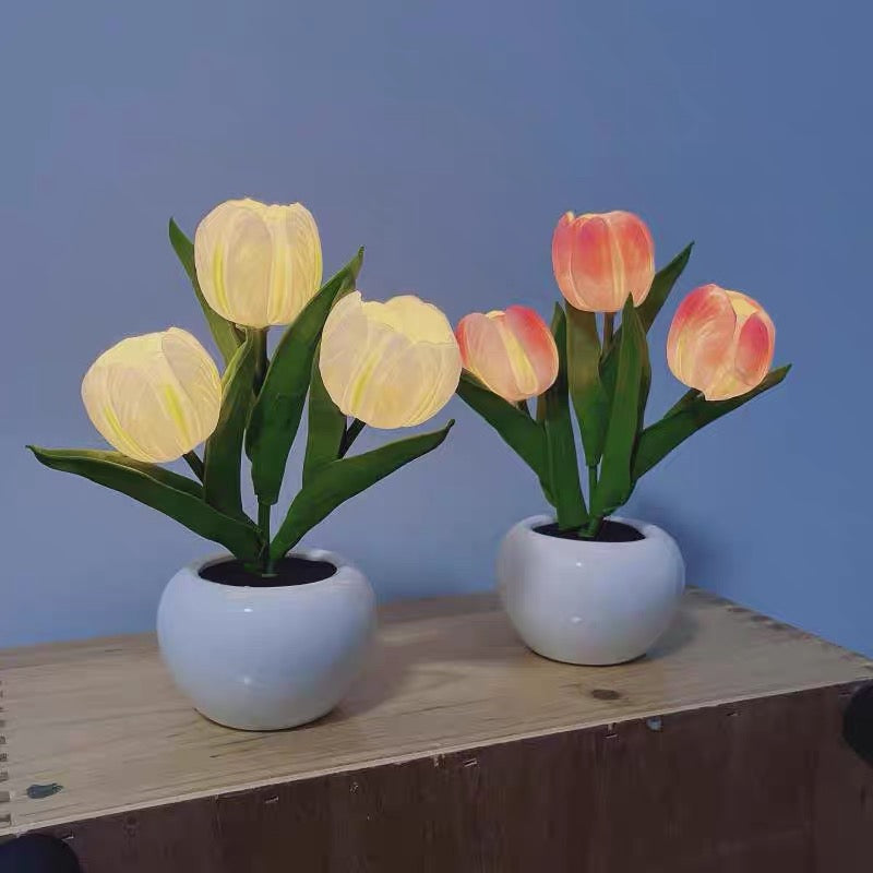 Tulip Flower Lamp Cute Flowers Night Light Home Decor Gifts for Mom - soufeelmy