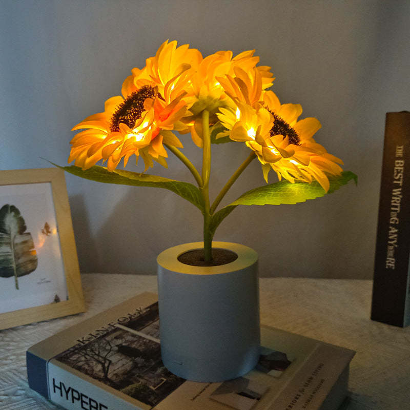 Sunflower Lamp Cute Flowers Night Light Table Room Home Decor Gifts for Mother's day - soufeelmy