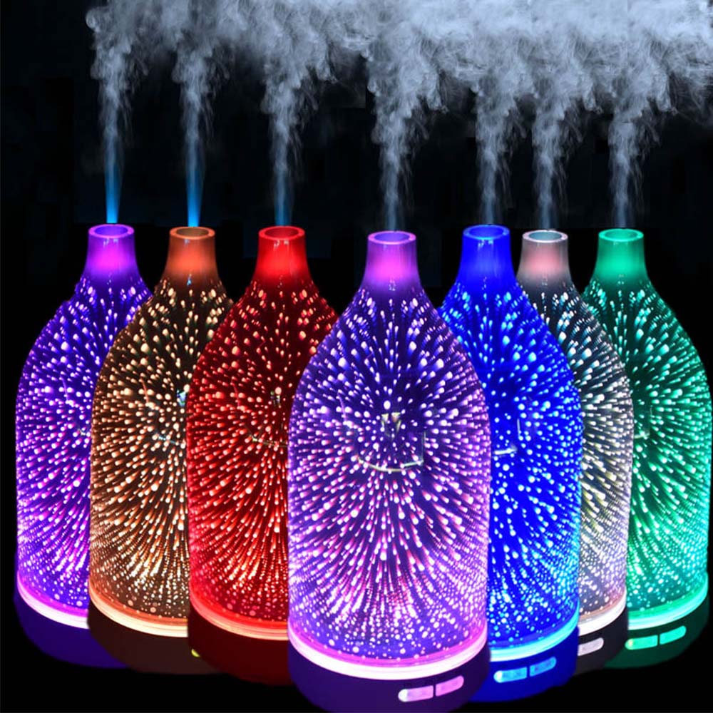 Firework Aromatherapy Lamp 3D Glass Colorful Humidifier Household Gifts - soufeelmy