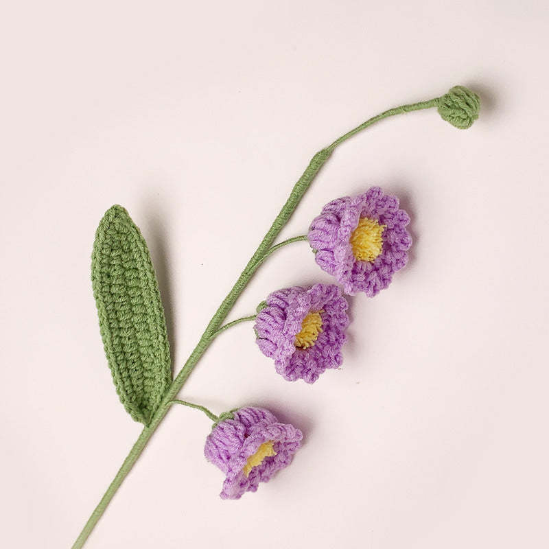 Bell Orchid Crochet Flower Handmade Knitted Flower Gift for Lover - soufeelmy