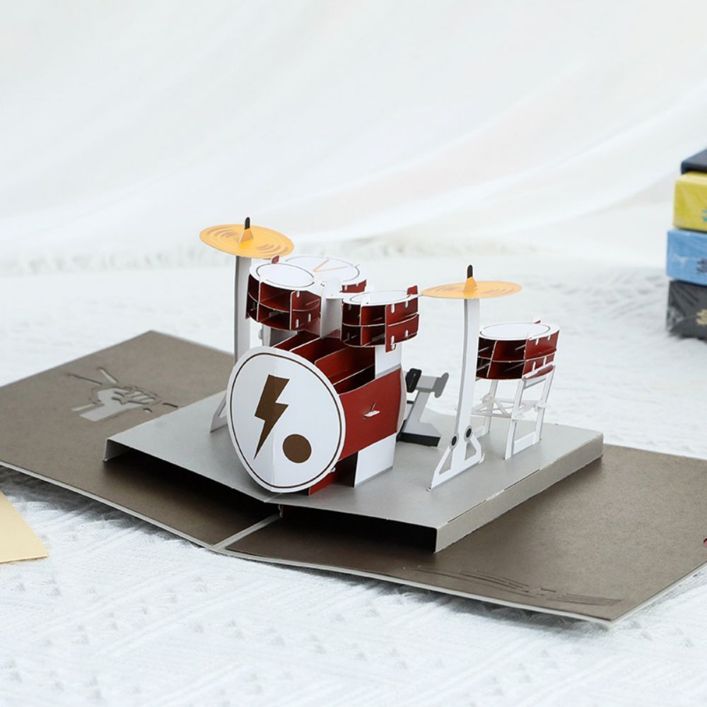 Father's Day 3D Pop Up Card Drum Kit Greeting Card for Dad - soufeelmy