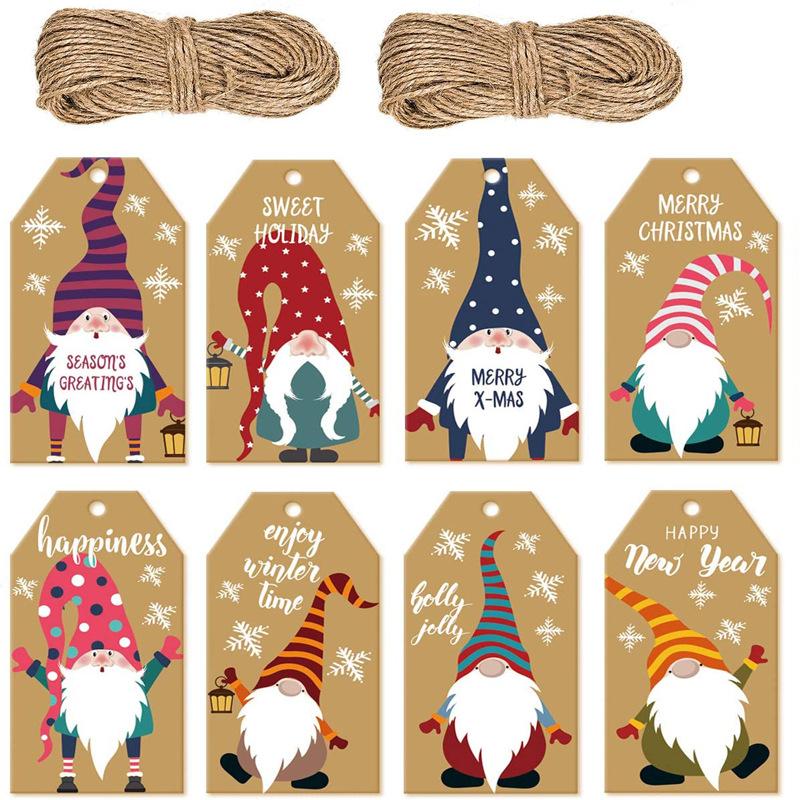 100pcs Merry Christmas Decoration Label Gift Card Christmas Tree Pendant Card - Santa Claus