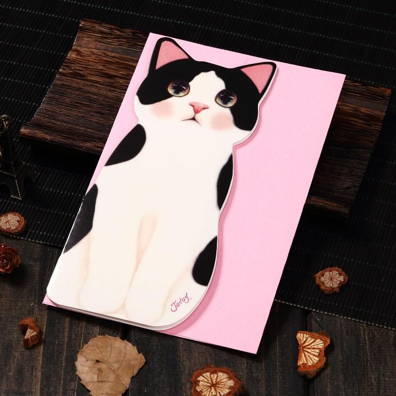 Birthday Greeting Cards Lovely Cartoon Various Cats Gift Cards for Kids - 