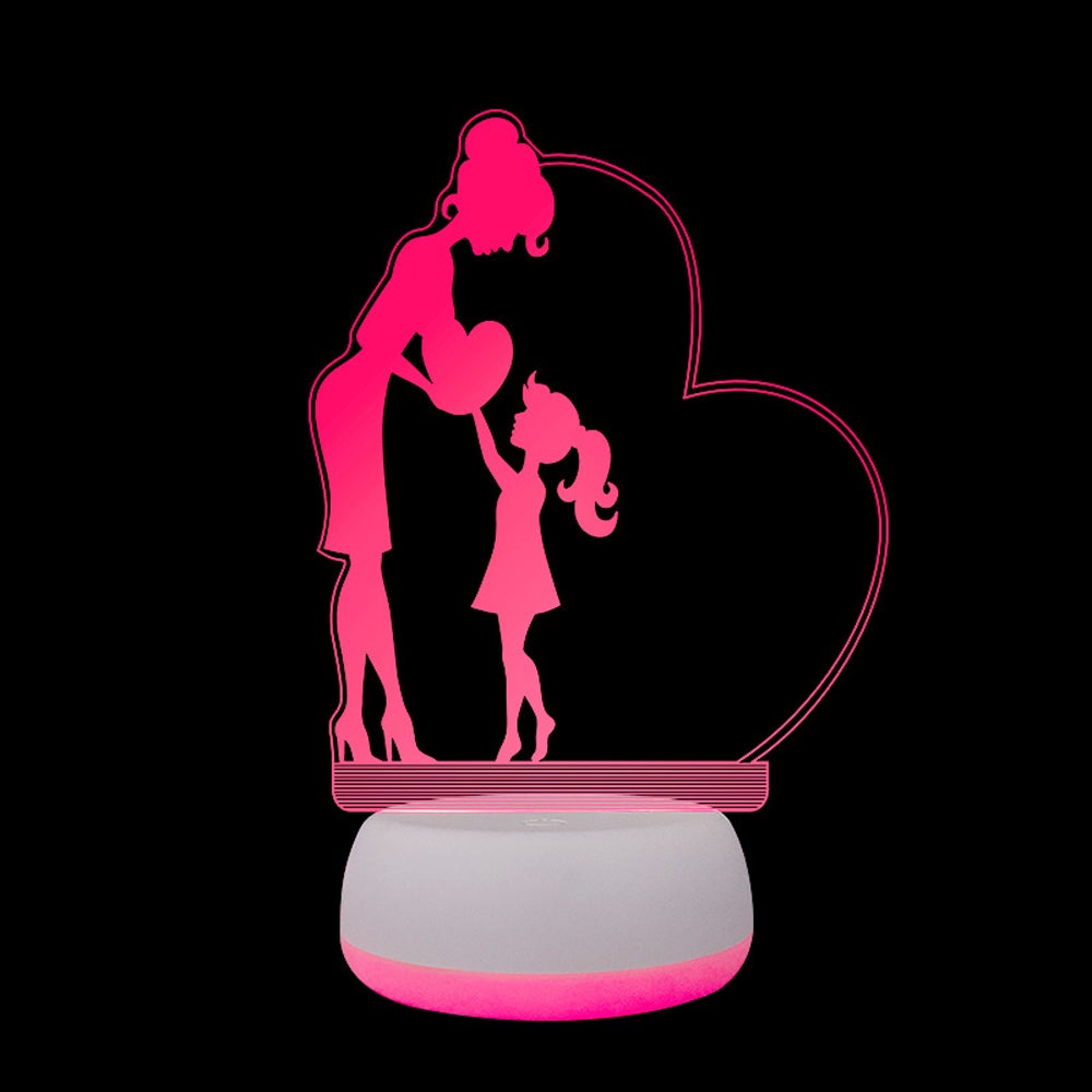 Heart Shaped LED 3D Light Night Light Birthday Gifts for Mom