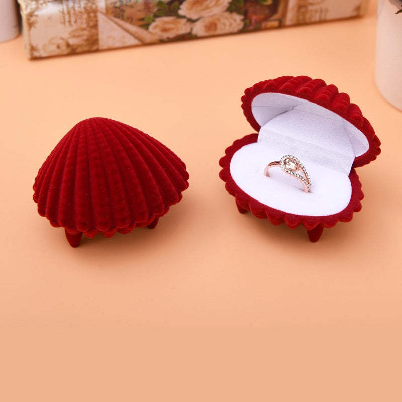 Ring Earrings Box Shell Shaped Cute Cartoon Ring Jewelry Box Gift for Her -