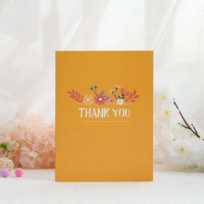Mother's Day Greeting Card 3D Paper Carving Flowers Thank You Card for Her - 