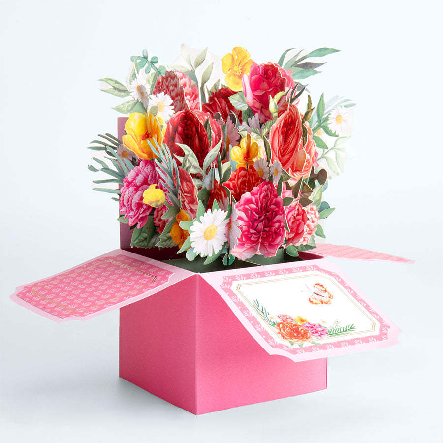 Carnation Cute Pop up Flower Box for Mother's Day - 