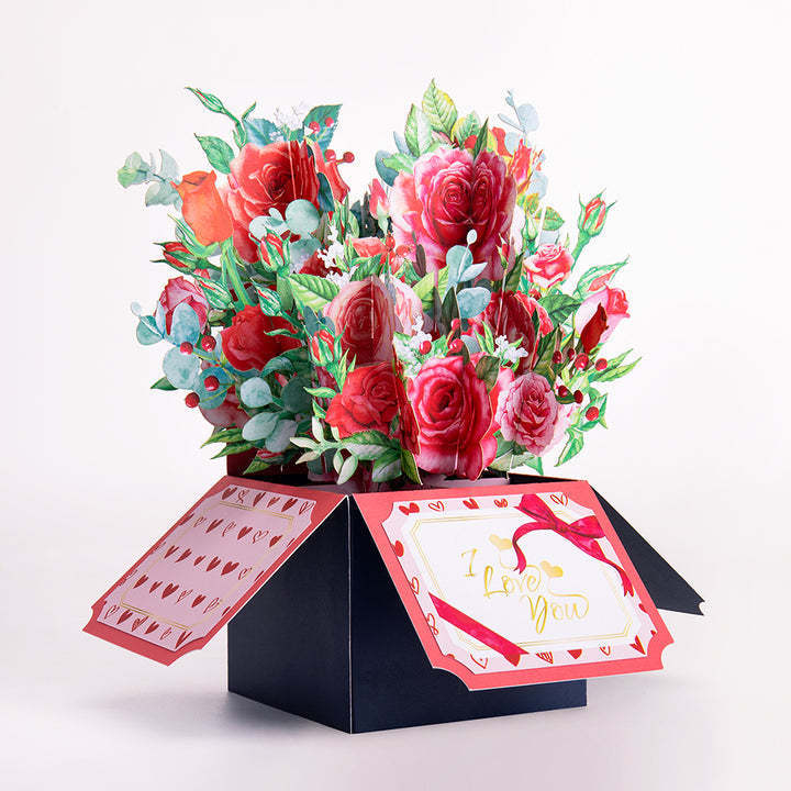 I Love U Rose Pop up Flower Box for Mother's Day - 