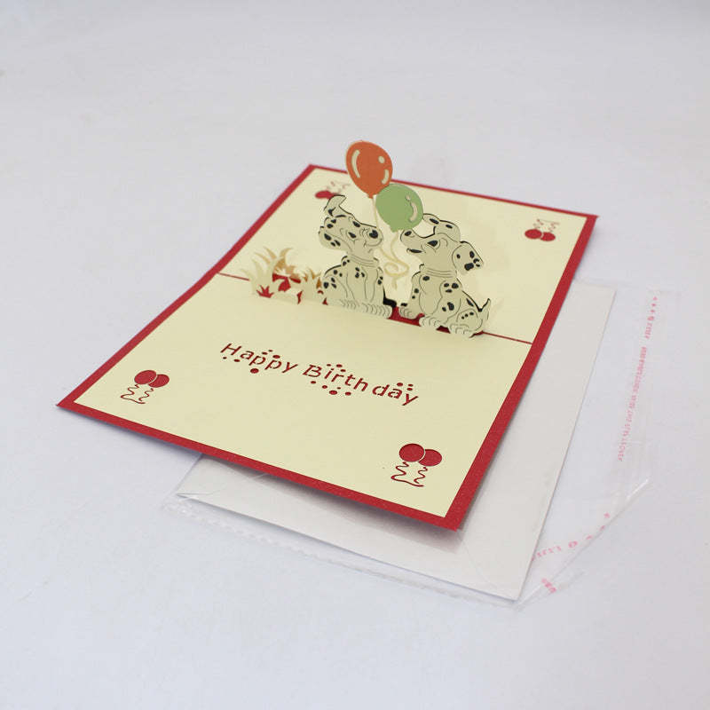 Cute Dalmatians Birthday Greeting Card 3D Pop-up Greeting Card -