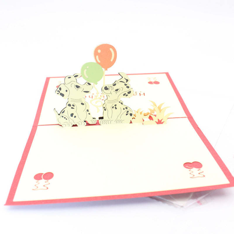 Cute Dalmatians Birthday Greeting Card 3D Pop-up Greeting Card -