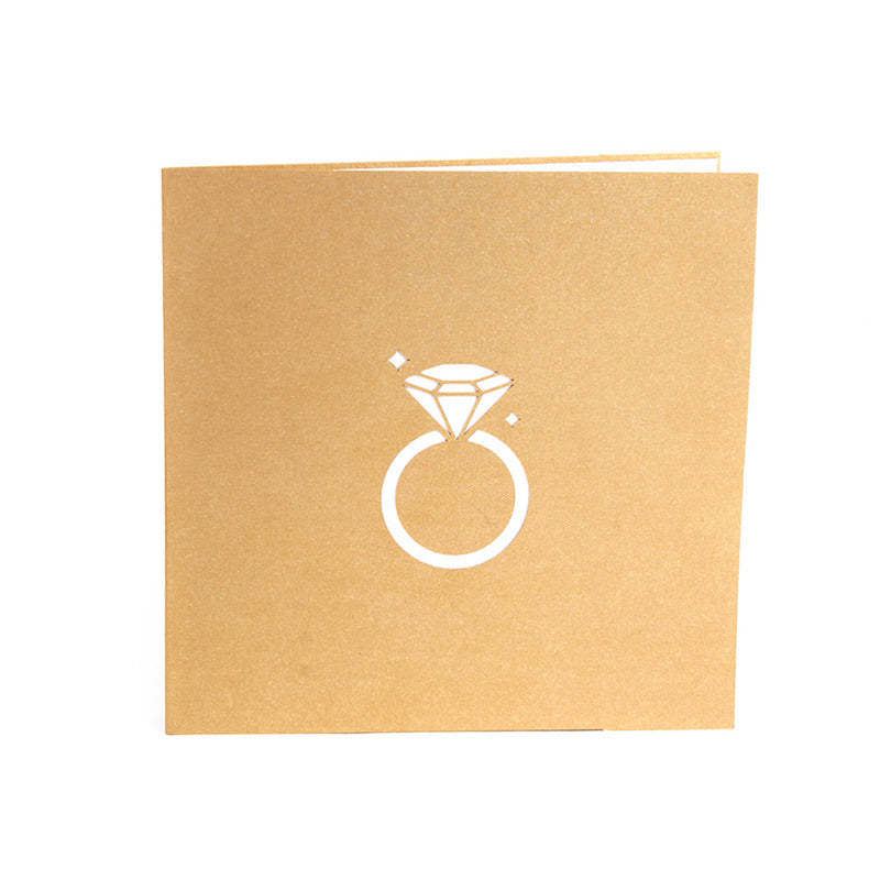 Creative Diamond Ring Wedding Greeting Card 3D Pop-up Greeting Card - 