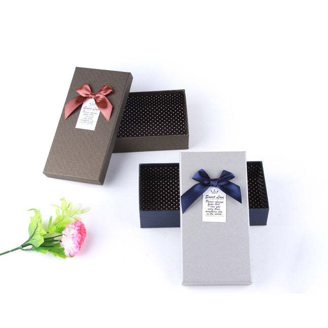Rectangle Shaped Presentation Gift Box with Bow Ribbon Simple and Beautiful Gift Box - soufeelmy