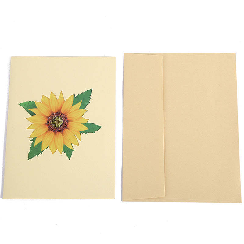 Mother's Day 3D Paper Carved Sunflower Greeting Card - 