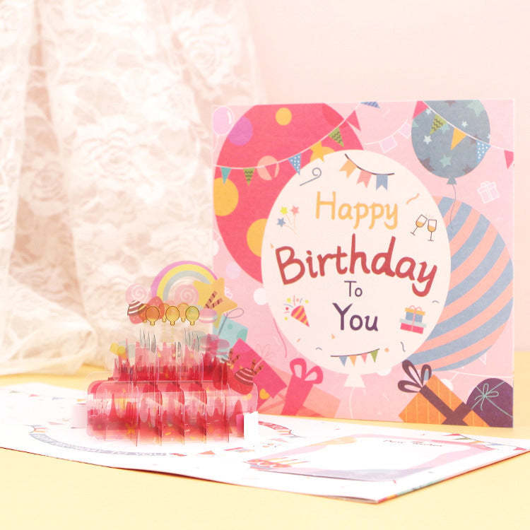 Birthday Card Three-dimensional Crystal Commemorative Gifts - 